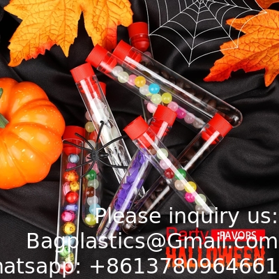 Duidelijke plastic proefbuizen met doppen en houder rek voor verpleegster feest decoraties Halloween feest gunsten