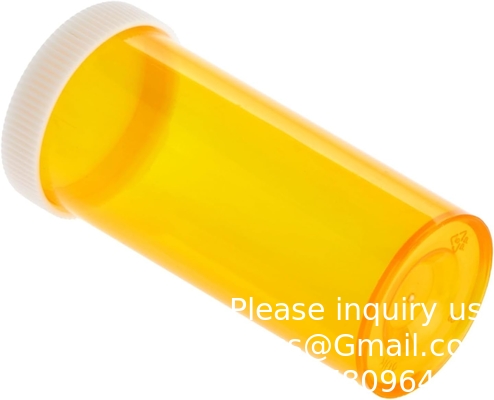 lege flessen met doppen voor medicijnen op recept, plasticappen van 8 gram (oranje)