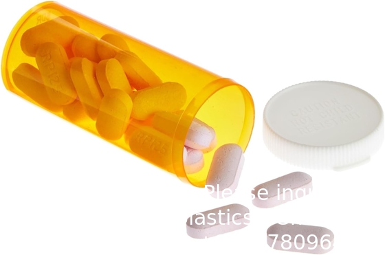 lege flessen met doppen voor medicijnen op recept, plasticappen van 8 gram (oranje)