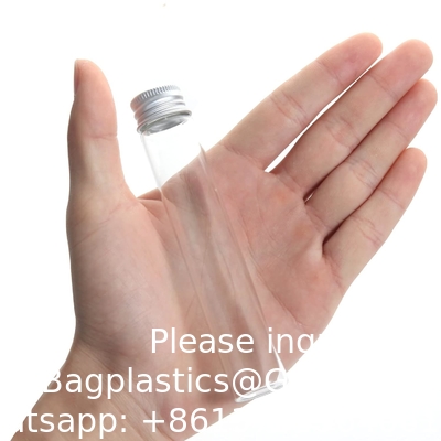30 ml doorzichtige glastestbuizen met schroefkappen en plastic stopjes, vloeibare monsterflacon, lekvrije vlakke testbuizen