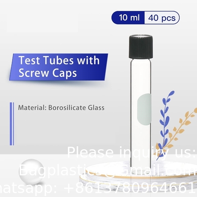 Borosilicaatglas serologische testbuizen met zwarte bakeliet schroefkappen Silicon Liner, Vol.30ml 20x150mm