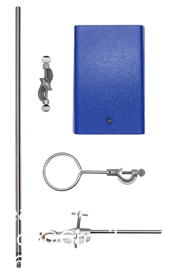 Chemisch bestand staal ring stand set - Lab stand ondersteuning met klem - 8 inch x 5 inch basis, 24 inch staaf