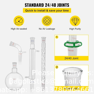 Laboratorium glaswerk 24/40 Chemie glaswerk 32PCS Chemie laboratorium glaswerk Kit Destillaties Separatie