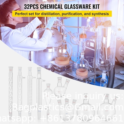 Laboratorium glaswerk 24/40 Chemie glaswerk 32PCS Chemie laboratorium glaswerk Kit Destillaties Separatie