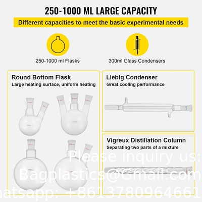Laboratorium glaswerk 24/40 Chemie glaswerk 32PCS Chemie laboratorium glaswerk Kit Destillaties Separatie