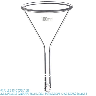 Glas trechter set, 3 maten - 50, 75, en 100 mm, korte stam, borosilicaat glas, zware muur, Karter Scientific