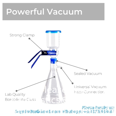 Laboratorium vacuümfiltratie distillatieapparaat, zware wand laboratoriumfilter set, 1 jaar garantie (1000 ml filterfles)