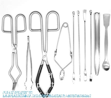 Labwares Essentials Lab Tools Starter Pack - Schroefbeker Tongs Lab Spatula Scoop Lepel Proefbuis Klemmen Sterilisator