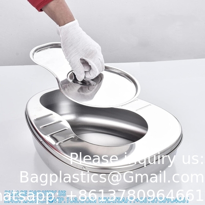 Stable bedpan Heavy Duty glad gemaakt voor bedgebonden patiënt, staal bedpan voor medische centra