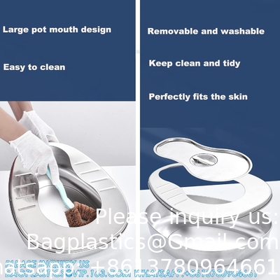 Stable bedpan Heavy Duty glad gemaakt voor bedgebonden patiënt, staal bedpan voor medische centra