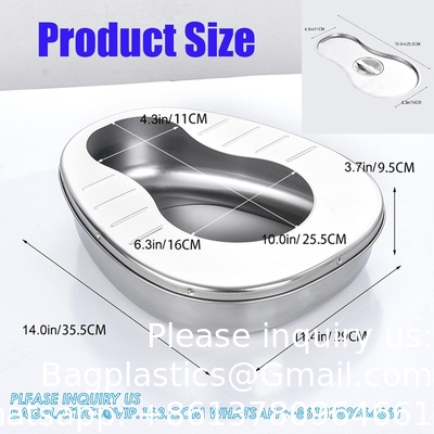 Stable bedpan Heavy Duty glad gemaakt voor bedgebonden patiënt, staal bedpan voor medische centra