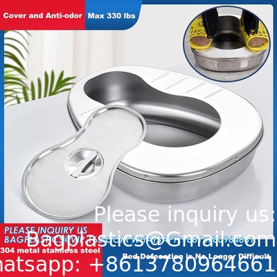 Stable bedpan Heavy Duty glad gemaakt voor bedgebonden patiënt, staal bedpan voor medische centra