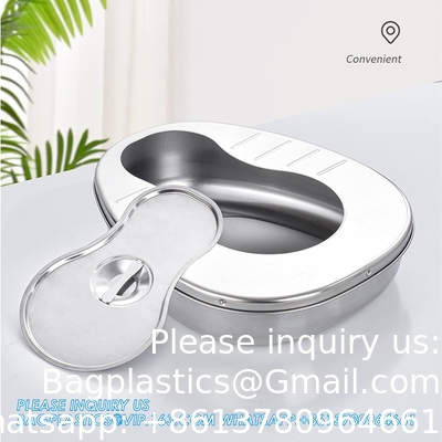 Stable bedpan Heavy Duty glad gemaakt voor bedgebonden patiënt, staal bedpan voor medische centra