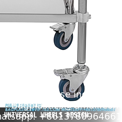 Laboratorium rolwagen 3 planken plank roestvrij staal rolwagen catering tandheelkundige utility cart commercieel wiel dolly