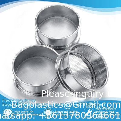 304 roestvrij laboratorium zeef, 200 mesh (0,074 mm), 80 mesh (0,18 mm), 10 mesh (2 mm) diafragma test zeef, 4 inch diameter