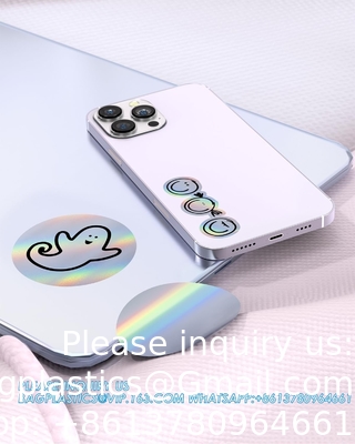 Holografische ronde thermische etiketten Sticker Cirkel 2 inch Afdrukbare regenboog thermische printer etiketten Sticker zelfklevend