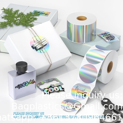 Holografische ronde thermische etiketten Sticker Cirkel 2 inch Afdrukbare regenboog thermische printer etiketten Sticker zelfklevend