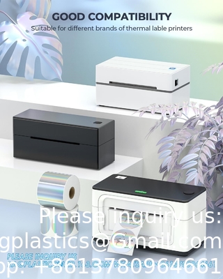 Holografische ronde thermische etiketten Sticker Cirkel 2 inch Afdrukbare regenboog thermische printer etiketten Sticker zelfklevend