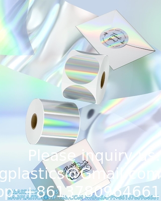 Holografische ronde thermische etiketten Sticker Cirkel 2 inch Afdrukbare regenboog thermische printer etiketten Sticker zelfklevend