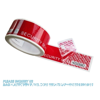 Serienummerd rood Tamper Proof Security Tape (48mm X 50m X 2mil, 100% totale overdracht, Ultra-dikke ¢ Void ¢