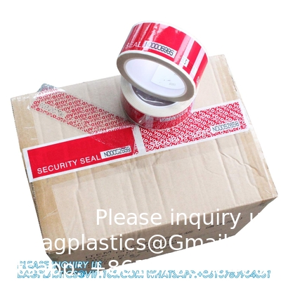 Serienummerd rood Tamper Proof Security Tape (48mm X 50m X 2mil, 100% totale overdracht, Ultra-dikke ¢ Void ¢