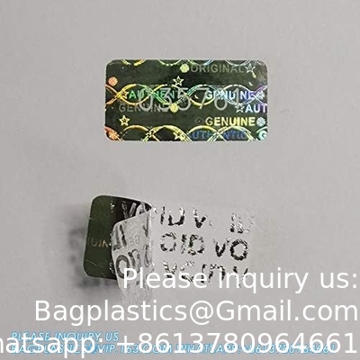 Authentieke hologram-etiketten/stickers Zilveren overdracht Tamper bewijs van veiligheid Garantie Nul zegels/stickers Hoge veiligheid