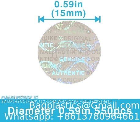 Authentieke hologram-etiketten/stickers Zilveren overdracht Tamper bewijs van veiligheid Garantie Nul zegels/stickers Hoge veiligheid