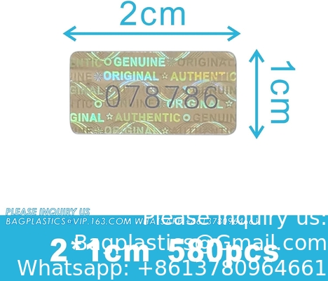 Authentieke hologram-etiketten/stickers Zilveren overdracht Tamper bewijs van veiligheid Garantie Nul zegels/stickers Hoge veiligheid