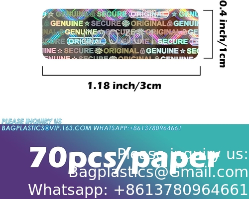 Authentieke hologram-etiketten/stickers Zilveren overdracht Tamper bewijs van veiligheid Garantie Nul zegels/stickers Hoge veiligheid