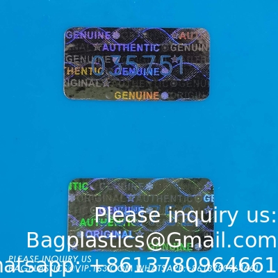 Authentieke hologram-etiketten/stickers Zilveren overdracht Tamper bewijs van veiligheid Garantie Nul zegels/stickers Hoge veiligheid