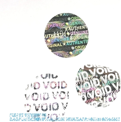 Authentieke hologram-etiketten/stickers Zilveren overdracht Tamper bewijs van veiligheid Garantie Nul zegels/stickers Hoge veiligheid