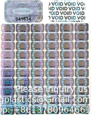 Authentieke hologram-etiketten/stickers Zilveren overdracht Tamper bewijs van veiligheid Garantie Nul zegels/stickers Hoge veiligheid