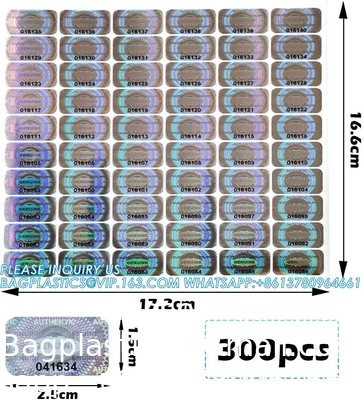 Authentieke hologram-etiketten/stickers Zilveren overdracht Tamper bewijs van veiligheid Garantie Nul zegels/stickers Hoge veiligheid