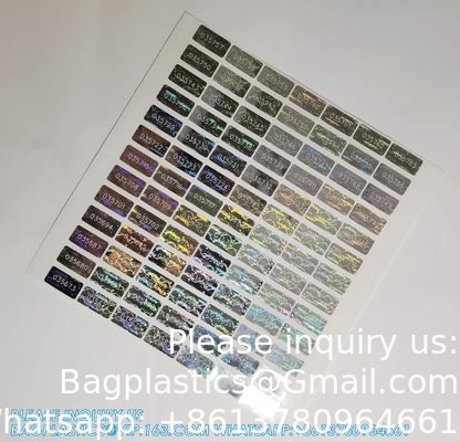Authentieke hologram-etiketten/stickers Zilveren overdracht Tamper bewijs van veiligheid Garantie Nul zegels/stickers Hoge veiligheid