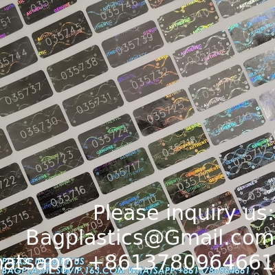 Authentieke hologram-etiketten/stickers Zilveren overdracht Tamper bewijs van veiligheid Garantie Nul zegels/stickers Hoge veiligheid