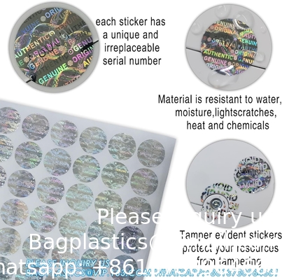 Authentieke hologram-etiketten/stickers Zilveren overdracht Tamper bewijs van veiligheid Garantie Nul zegels/stickers Hoge veiligheid