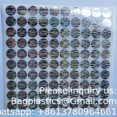Authentieke hologram-etiketten/stickers Zilveren overdracht Tamper bewijs van veiligheid Garantie Nul zegels/stickers Hoge veiligheid