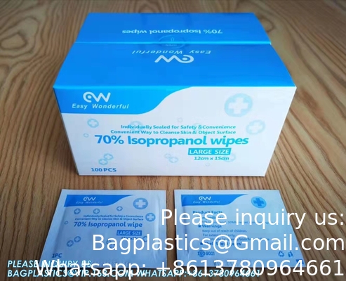 Steriele voorverzadigde 70% IPA Wipe Waterstofperoxide Wipe, Ammonium Ethyl Alcohol Wipe Voorgedompelde Wipe, Isopropyl