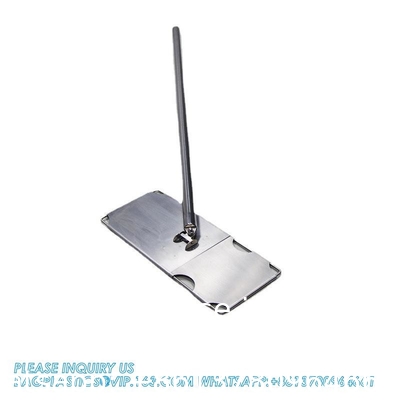 Roestvrij staal Flat Mop Herbruikbare Mop Lab Microfibre Stof Mopping Hoofd frame ESD Mop Met Telescopisch Handvat