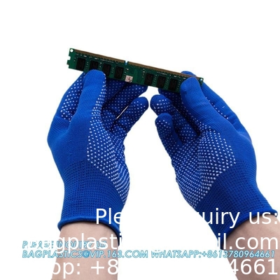 PVC-handschoenen met stippels PVC-handschoenen voor het afvoeren van spullen slijtvast Amd-anti-slip-bescherming van het werk Kleefhandschoenen voor mannen en vrouwen