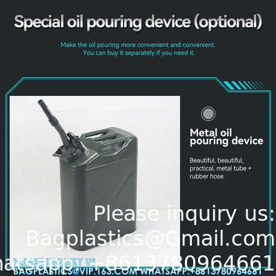 ROSTELLOOS STEEL METAL SPUUT Diesel brandstofcontainer olieblaas BENZINTANKEN PLASTISCHE JERRYCAN HOLDER CASOLINE CANISTER