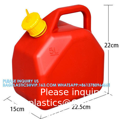 Rood Kleur 2,5 Gallon Plastic Gas Jerry Can 10 Liter HDPE Benzine Diesel Brandstof Container Flexible Spout