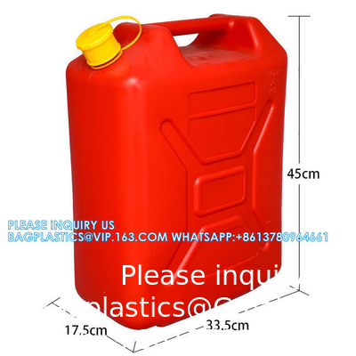 Rood Kleur 2,5 Gallon Plastic Gas Jerry Can 10 Liter HDPE Benzine Diesel Brandstof Container Flexible Spout