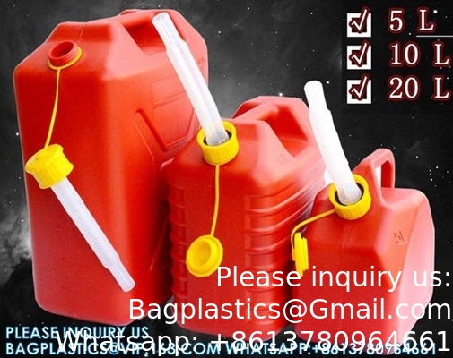 Rood Kleur 2,5 Gallon Plastic Gas Jerry Can 10 Liter HDPE Benzine Diesel Brandstof Container Flexible Spout