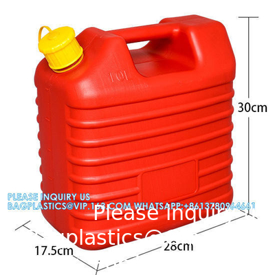 Rood Kleur 2,5 Gallon Plastic Gas Jerry Can 10 Liter HDPE Benzine Diesel Brandstof Container Flexible Spout