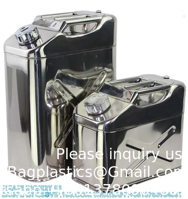 304 roestvrij staal Jerry Can Utility Jug 10L/20L Olie water tank met flexibele spuitstuk en schroef dop