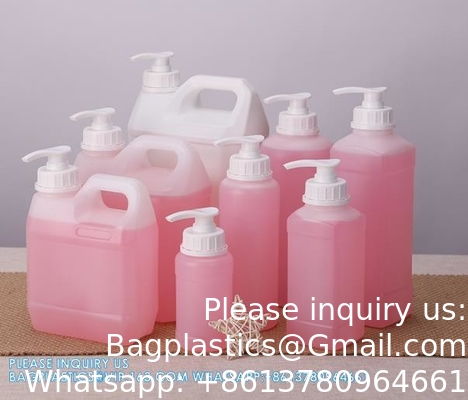 1L Plastic HDPE fles voor shampoo haar Vloeibare verpakking met pomp deksel pomp sproeier Plastic schroef kap