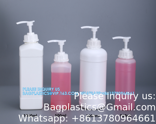 1L Plastic HDPE fles voor shampoo haar Vloeibare verpakking met pomp deksel pomp sproeier Plastic schroef kap