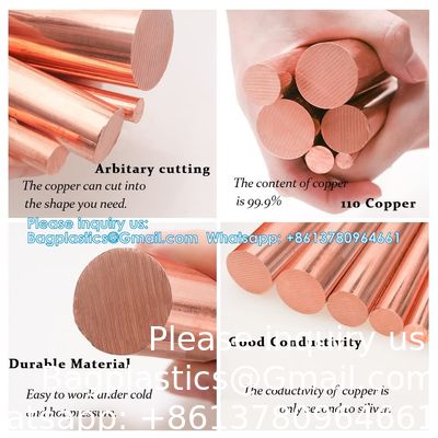 Ruime koperen staaf met een diameter van 8 mm Messing metalen staaf 1/4" ((7mm) Dia 7.87" Lengte CU