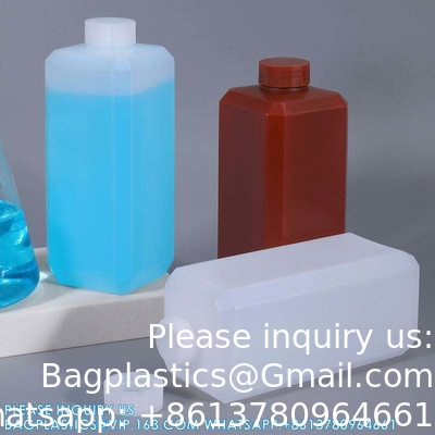 Groothandel HDPE lege kleine plastic poeder vaste stoffen Container Chemische vloeistoffflessen met ringkap